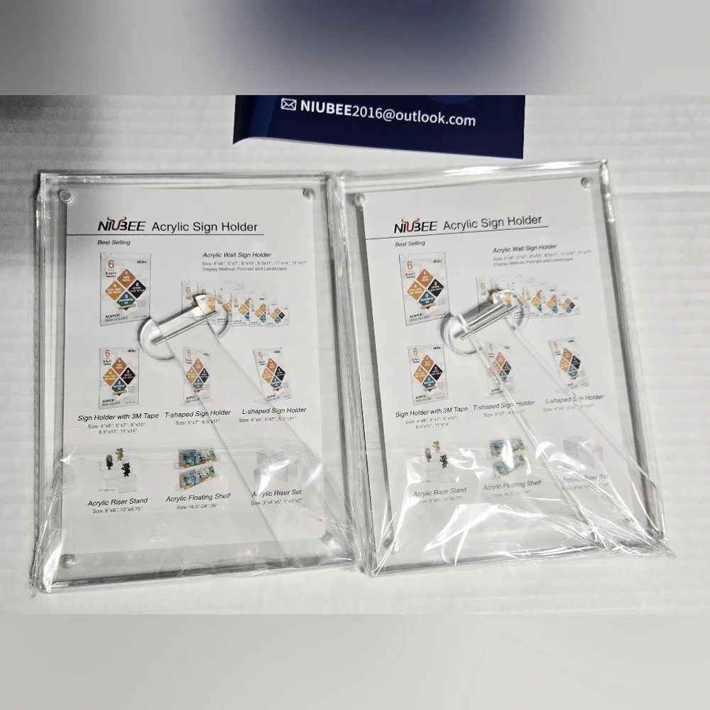 4x6 Picture Frame,‎ Acrylic Clear Photo Frame Magnets Tabletop Display Set Of 2